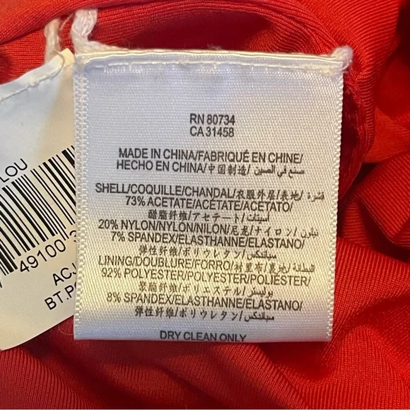 BCBG Maxazria Dress Size XS Lou Dress Poppy. NWT Open Back Ruched - Picture 8 of 12